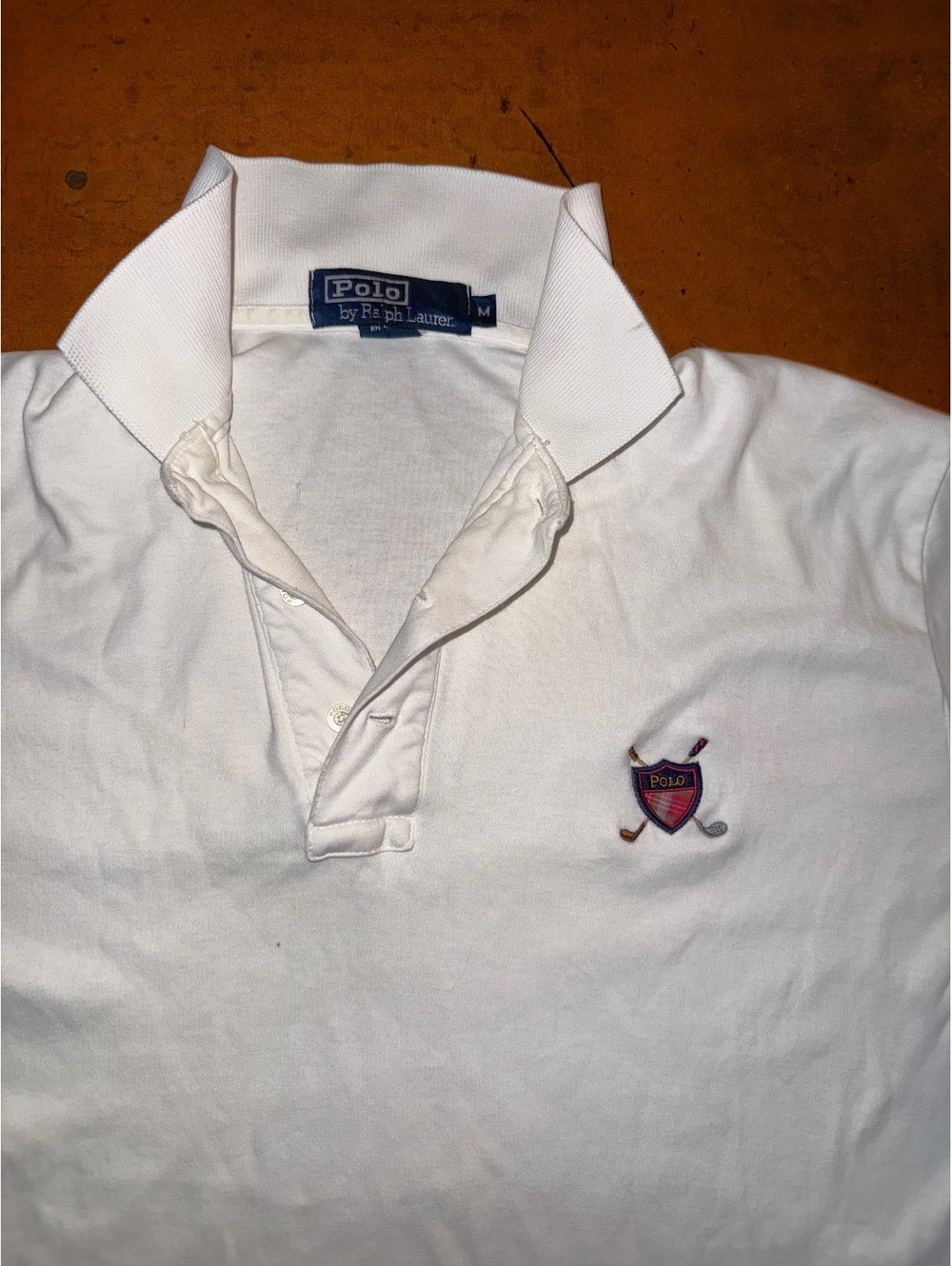 Polo Ralph Lauren Golf Crest White Polo Shirt – Men’s Medium